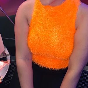 Orange feathers shirt